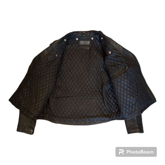 Vintage Harley Davidson Black Leather Motorcycle Jacket Size 46R - Picture 4 of 14